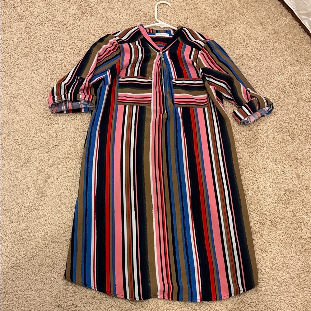 New York & Company Colorful Striped Dress